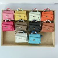 Мини-сумочка-брелок True Mini K Horizontal Bag с шарфом и роскошным мини-кошельком из микрофибры, портативный кошелек для монет, женская кожаная сумочка