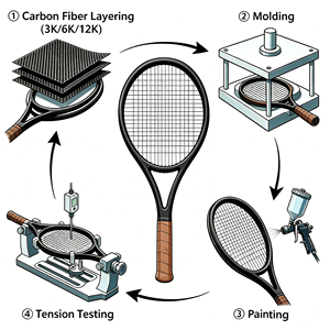 Raqueta de Tenis OEM 100% Fibra de Carbono sin Cuerdas, Ligera y Profesional para Entrenamiento de Adultos - Product Image 5