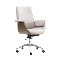 Chaise de bureau exécutive moderne promotionnelle en cuir, inclinable, avec base chromée et hauteur réglable