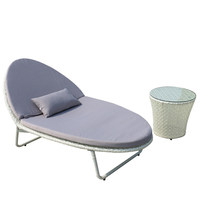 Chaise longue de jardin en rotin pour hôtel moderne, villa, patio extérieur, piscine, lit de repos paresseux, canapé-lit en rotin tressé pour balcon et terrasse