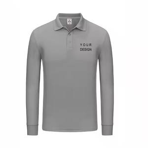 Polos de golf de manga larga personalizados a granel-Camisas de rendimiento con cuello de ajuste regular para hombres - Product Image 3
