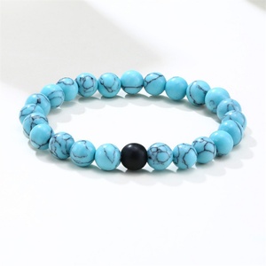 Cheaper Wholesale Natural lava Stone Beaded Bracelet for <b>Men</b> - Product Image 3