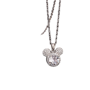 Collar con Colgante de Mickey en Plata de Ley S925 Chapada en Oro Sin Níquel, con Moissanita de 1 Quilate Certificada por GRA, para Mujer - Product Image 4
