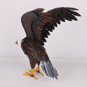Sculpture d'aigle en métal résistant aux intempéries, statue d'aigle <span class=keywords><strong>chauve</strong></span> artisanale 31x27x23CM, montage au sol pour patio et jardin extérieurs - Product Image 4