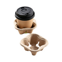 Support pour tasse de café en pulpe moulée, biodégradable, plateau pour 1 tasse, qualité alimentaire, imperméable