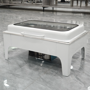Réchaud rectangulaire en acier inoxydable 9L LQ Brand blanc pour buffet de mariage et événements, service de restauration - Product Image 2