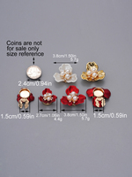 Penutup Kancing Berkualitas Tinggi 27MM/38MM, Paddle 3D Motif Bunga, Berhiaskan Rhinestone, Mutiara, dan Manik-manik, Perhiasan untuk Kemeja