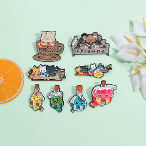 Sming Pins dessin animé chat <span class=keywords><strong>magicien</strong></span> émail broche mignon magique Potion broche Fiction Film personnalisé revers Badge sac à dos Denim bijoux - Product Image 1