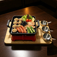 Plaque de cuisson en fonte pour poisson et steak, avec poignées doubles épaissies, compatible réchaud à alcool 	 Ensemble de casseroles antiadhésives, ensemble de poêles