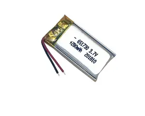 迷你平板电池大功率3.7V 651730 280毫安时可充电锂离子聚合物棱形电池