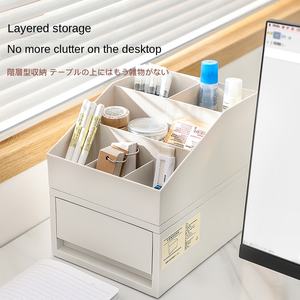 GREENSIDE Boîte de rangement de bureau moderne japonaise en <span class=keywords><strong>plastique</strong></span> rectangulaire en aluminium Tiroir <span class=keywords><strong>empilable</strong></span> pour le bureau - Product Image 2