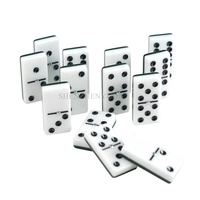 Fabricants professionnels de domino Lucite Double 6 Six jeu de dominos verts avec spinner central