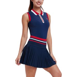 Conjunto de Falda de Tenis para Mujer, Sin Mangas, Plisada, de Secado Rápido, Ropa Deportiva de Dos Piezas con Pantalones Cortos - Product Image 1