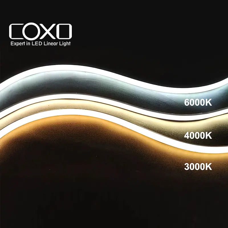 COXO led ניאון אור ip67 15w dc24v 5v מנורת גמיש עמיד למים flex 12v led ניאון אור