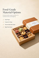 Boîte cadeau en chocolat personnalisée, boîte d'emballage en papier kraft biodégradable avec insert en papier, boîte en papier de luxe pour bonbons et pralines