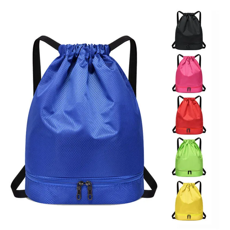 Custom Logo Waterproof Drawstring Backpack Sports Gym Draw String Bag With Zipper For Women Men
