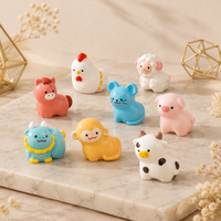 Figurines du Zodiaque Chinois en Résine : Souris, Bœuf, Tigre, Lapin, Dragon, Serpent, Cheval, Mouton, Singe, Coq, Chien, Cochon – Cadeau du Nouvel An Chinois