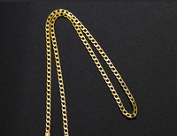 Collier plat gourmette brillant vintage chic, toutes tailles, unisexe, simple, en or 14K, idéal pour anniversaire, couple, empilable, vente en gros
