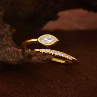 Anillo Abierto con Forma de Serpiente SPJ, Plata de Ley S925, Zirconia, Ajustable, Joyería de Moda, Anillo Minimalista Apilable para Mujer