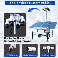 Caméra de surveillance solaire à déploiement rapide sur remorque PTZ 2x4MP 4TB NVR IP67 étanche et résistante au vent (117 km/h) pour la surveillance routière