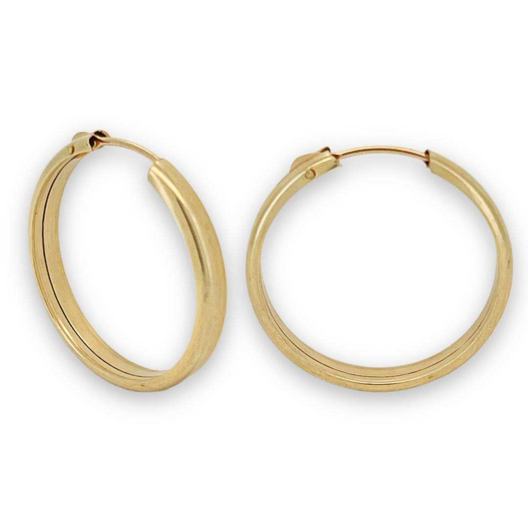 HALF TUBE HOOP EARRINGS 3X20mm PLAIN