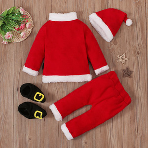Ropa de Bebé al por Mayor, Disfraz de Papá Noel de Lana, Traje Navideño para Niños, Conjunto de Invierno de 4 Piezas para Niños - Product Image 3