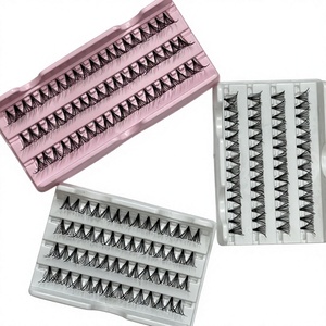 Vietnam high quality individual cluster false <b>eyelash</b> flare <b>extension</b> knot free by Synthetic white and pink tray - Product Image 3