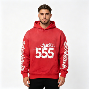 Sweat à capuche pour homme en coton pur 280 g/m², molleton <span class=keywords><strong>épais</strong></span>, coupe ample, poche kangourou, automne-hiver, décontracté, sportswear - Product Image 2