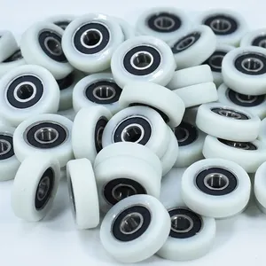 Soft Rubber Coated Bearing Wheel Polyurethane Pulley Quiet Wear Resistant PU Roller Guide Wheel