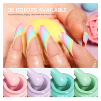 Vernis à ongles en gel sans hema personnalisé Fournitures pour ongles professionnels Échantillons gratuits Vernis à ongles en gel de couleur pastel avec macaron UV à tremper