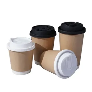 Custom Logo Eco-Friendly Disposable Double Wall <strong>Paper</strong> <strong>Cup</strong> for Hot Drinks Coffee &amp; Wine with Lid - Product Image 2