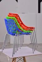 Chaise empilable de style industriel, restaurant, café, bar, chaise de salle à manger en métal