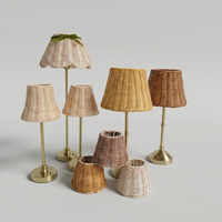 Ensemble de 3 lampes de table sans fil pour événements, abat-jour en fer et rotin, éclairage sans fil pour réceptions de mariage