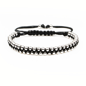 Thời Trang Đôi Lớp Đính Cườm Thép Không Gỉ Chuỗi Sợi Dây Thừng Dệt Macrame Vòng Đeo Tay Vòng Đeo Tay Đồ Trang Sức Làm Bằng Tay Vòng Đeo Tay Phụ Nữ Người Đàn Ông - Product Image 2