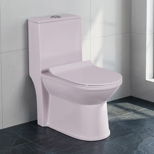 WC monobloc de luxe en céramique, design ligne dorée et noire, à poser au sol, équipement sanitaire pour salle de bain - Product Image 2
