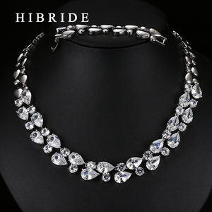 HIBRIDE, joyería de moda, collares de Zirconia cúbica Multicolor blanco, rojo, verde, azul, para mujer, collar de mujer de alta calidad, N-18 - Product Image 5