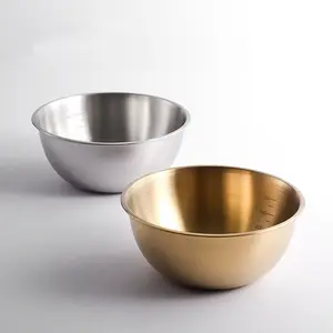 Korea Style Metal Golden Copper Plated Bowl 18/10 Stainless Steel Naendmyeon Ramen Noodle Bowls