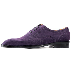 Chaussures habillées Oxford à bout pointu en faux daim violet, à lacets, couleur unie, style professionnel, toutes saisons, semelle extérieure en caoutchouc, livraison directe - Product Image 1