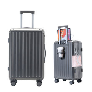 Großhandel groß 14 Zoll Rolling Tote Bag Rollen Karierte Gepäck tasche 3 Fächer Telefon halter Vierteiliger Koffer Set 14 20 24 28 Tasche - Product Image 5