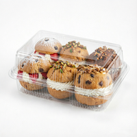 Boîtes d'emballage alimentaire industrielles rectangulaires en PET transparent personnalisables pour nouilles, pain, salade, sushi, noix, gelée