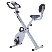 Vélo d'Appartement Pliant X avec Résistance Magnétique à 8 Niveaux, Écran LCD, Cadre en Acier, Volant d'Inertie de 2 kg, Capacité de 100 kg, Transmission par Courroie