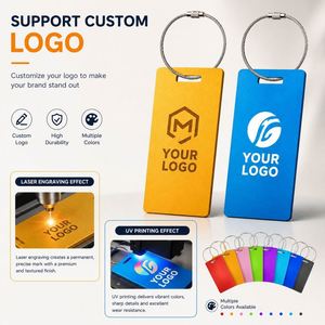 Custom Logo Promotional Gift Aluminum Luggage Metal Travel Bag Personalized Suitcase <b>Name</b> <b>Tag</b> With Steel Wire Loop - Product Image 5