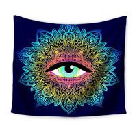 Tapisserie Murale Mystérieuse Main de Hamsa Troisième Œil, Décoration Spirituelle Tarot, Tapisserie Œil Bleu Contre le Mal pour Chambre et Décoration Intérieure
