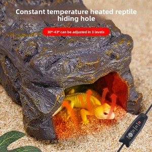 Cueva Calefactada para Reptiles, Escondite de Roca con Termostato de Temperatura Ajustable, Roca Calefactora para Terrarios de Lagartos, Geckos y Anfibios - Product Image 1