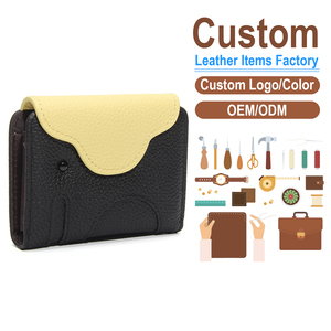 Cute Elephant Leather <b>Card</b> <b>Holder</b>, Japanese Style Color Block Bifold, OEM/ODM Custom Factory, Cute <b>Card</b> Case - Product Image 1