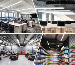 Plafond d'éclairage de salle de sport 8FT 3 CCT 40W 60W 120W Lampe <span class=keywords><strong>lin</strong></span>éaire à LED Plafond suspendu Lumière <span class=keywords><strong>lin</strong></span>éaire moderne pour atelier bureau - Product Image 6