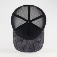Casquette de performance en tissu éponge à 5 panneaux avec patch en caoutchouc camouflage, personnalisable, vente en gros, casquette d'extérieur unisexe à fermeture snapback, haute performance, très vendue