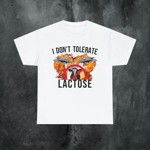 T-shirt divertente 'Non tollero la lattosio', Maglietta meme, Regalo scherzoso, Maglietta scherzosa, Magliette inadatte, Magliette stupide - Product Image 1