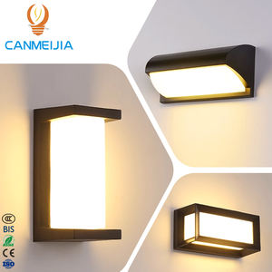 Canmeijia Nouveau Noir 25W Carré Blanc Chaud et Froid Lampes de portail en PC Étanche Lampe de porche/Lampes murales LED Extérieur/Éclairage de jardin - Product Image 1