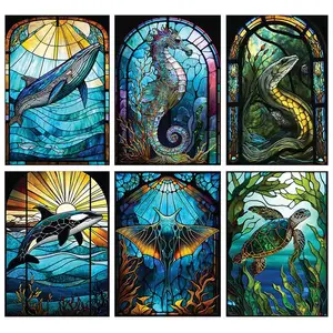 Stained Glass Animal Art Painting Sea Life Art Home Decor Wall Art